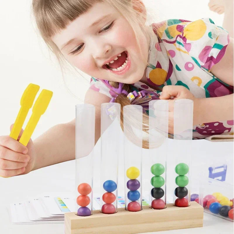 Tube Clip Beads™ - Gra logiczna kolorowe kulki - Zabawka edukacyjna
