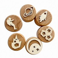 Thumbnail for WoodStamp – Montessori & Kreatywność – 6 sztuk drewnianych stempli do plasteliny