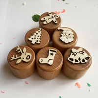 Thumbnail for WoodStamp – Montessori & Kreatywność – 6 sztuk drewnianych stempli do plasteliny