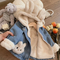 Thumbnail for Girls Bunny Denim Coat – Ciepło i wygoda – kurtka dziecięca