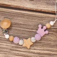 Thumbnail for Baby Pacifier Holder – Z imieniem – spersonalizowane koraliki drewniane i silikonowe