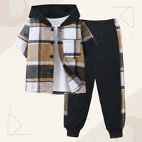 Thumbnail for Boys Checkered Outfit – Modny i wygodny – zestaw dziecięcy w kratkę