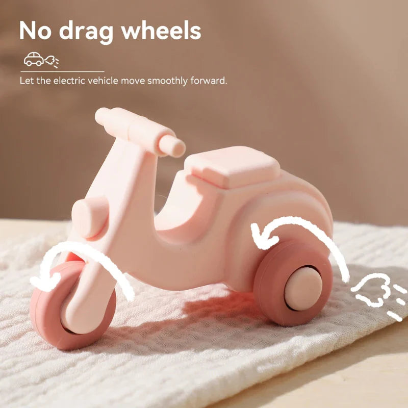 Montessori Silicone Toy Car – Bezpieczne i przyjazne dla ząbków – silikonowa zabawka do gryzienia w kształcie pojazdu