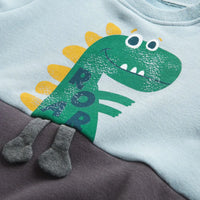 Thumbnail for Mini Fashion – Weicher Fleece-Strampler mit Dino-Aufdruck