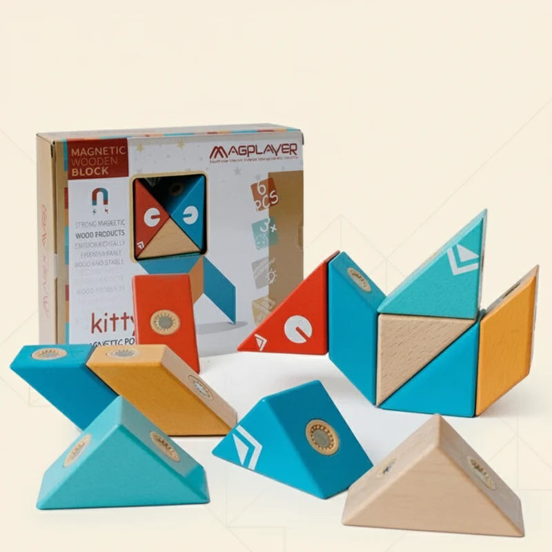 MagPlayer – Kreatywność i motoryka – Drewniane klocki magnetyczne do samodzielnego montażu