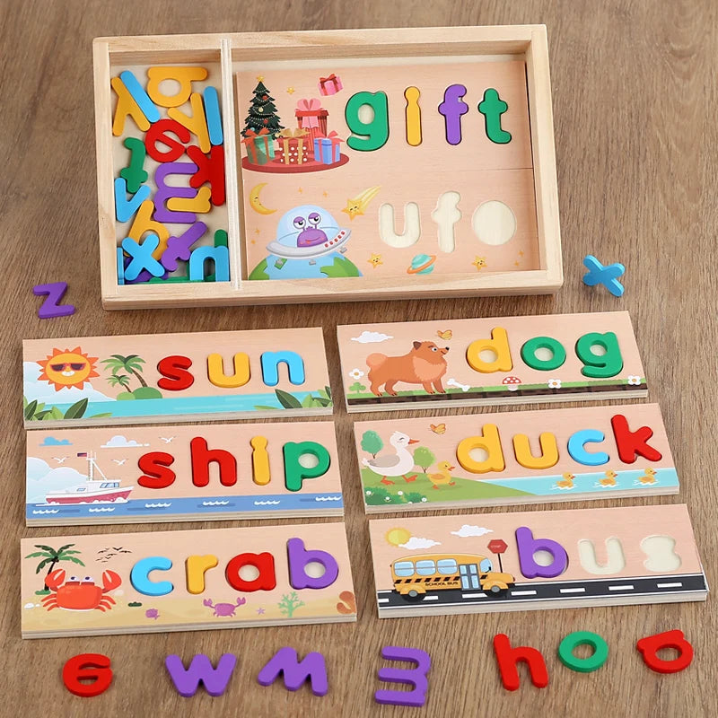 AlphaPuzzle – Nauka angielskich słówek – Drewniana układanka ortograficzna