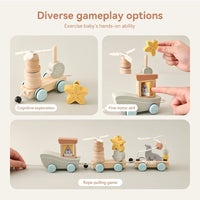 Thumbnail for HappyTrain – Montessori & Fun – Drewniany zestaw kolejowy
