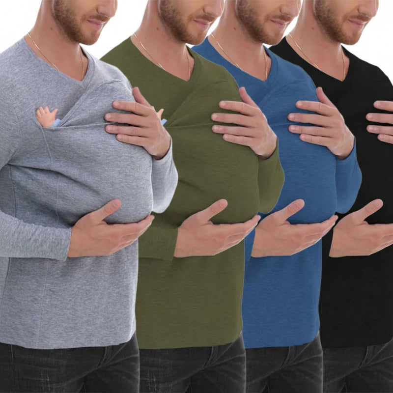 Kangaroo Pocket Shirt – Komfort i wygoda – koszulka z nosidełkiem dla mężczyzn