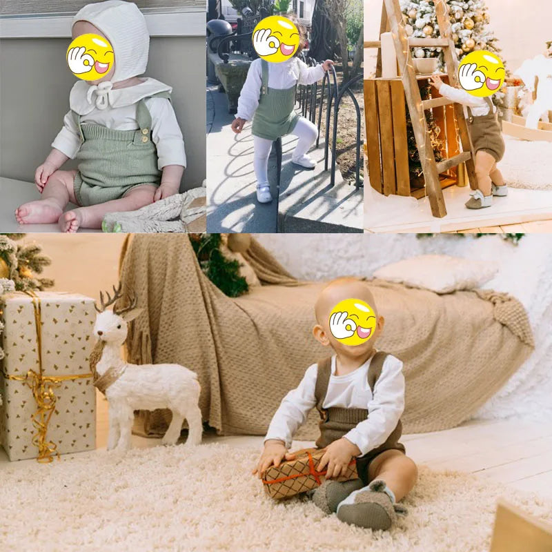 Mini Fashion™ - Śliczny dzianinowy dziecięcy romperKhaki romper