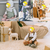 Thumbnail for Mini Fashion™ - Śliczny dzianinowy dziecięcy romperKhaki romper