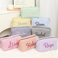Thumbnail for Striped Name Pouch – spersonalizowana i stylowa kosmetyczka