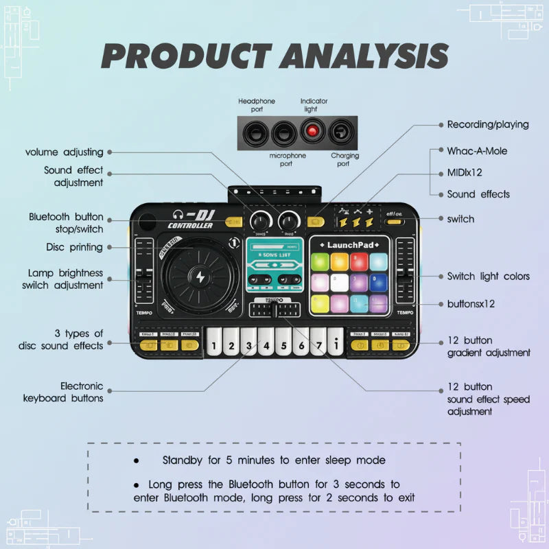 MiniDJ – Muzyczne i interaktywne – zabawka DJ Mixer