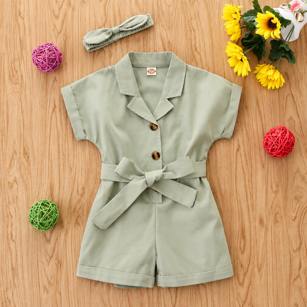 LittleLady – Elegancja i trendy – Kombinezon z wiązaniem w talii