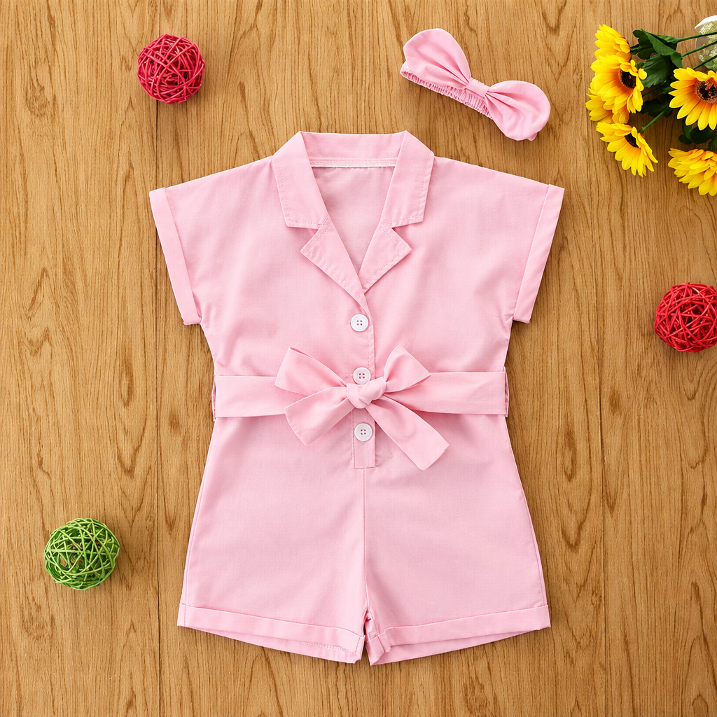 LittleLady – Elegancja i trendy – Kombinezon z wiązaniem w talii