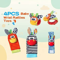 Thumbnail for Wrist Rattle and Socks – Rozwój motoryczny i zabawa – grzechotki dla niemowląt (zestaw 4 szt.)