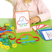 Thumbnail for Sticks & Rings – Smukły i kreatywny – Drewniane puzzle z kształtami