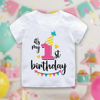 Thumbnail for Birthday Graphic Tee – Urocze i zwiewne – dziecięca koszulka urodzinowa