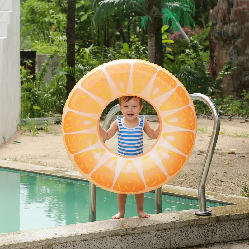SunSplash – Tropikalny i wygodny – tropikalny koło do pływania z motywem owoców