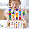Woods™ - Wspieranie kreatywności i doskonalenie umiejętności - kolorowy zestaw puzzli Montessori