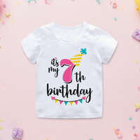 Thumbnail for Birthday Graphic Tee – Urocze i zwiewne – dziecięca koszulka urodzinowa