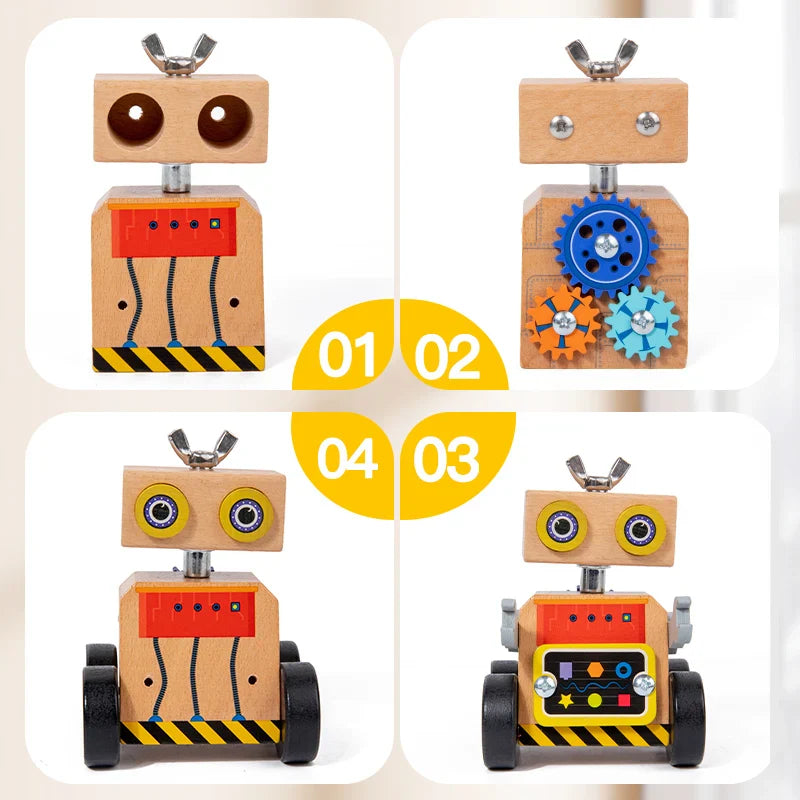 Woods™ - Buduj i baw się - Drewniany robot konstrukcyjny