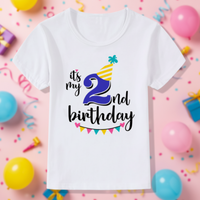 Thumbnail for Birthday Graphic Tee – Urocze i zwiewne – dziecięca koszulka urodzinowa