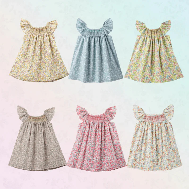 Floral Dress – Lekka i zwiewna – sukienka dla dziewczynek z falbanowymi rękawami