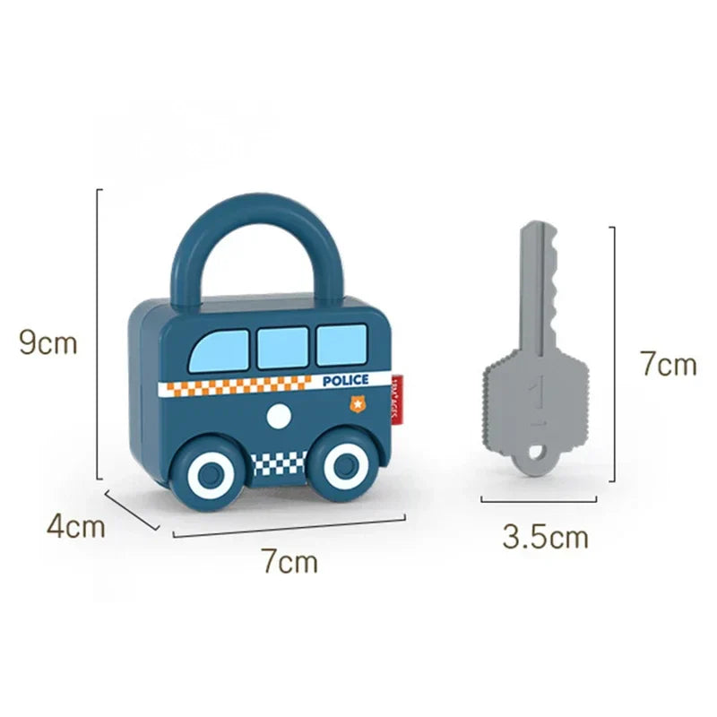Puzzle Locks™ – Samochodzik w kształcie kłódki – Zabawka Montessori
