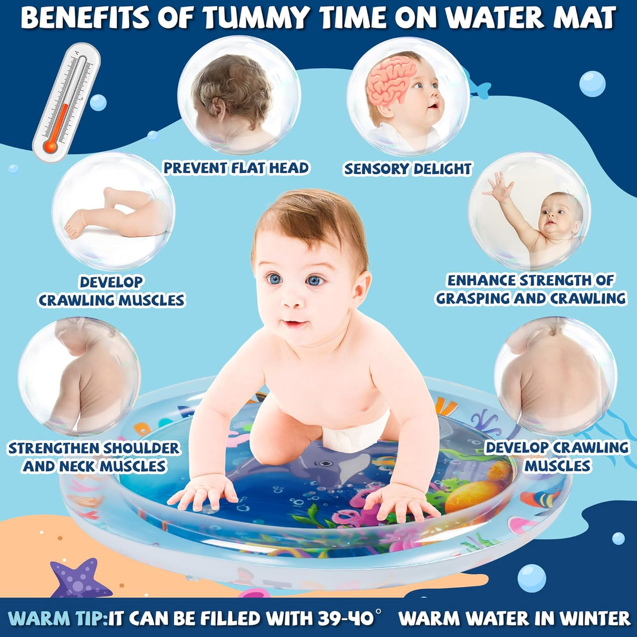 TinyWave – Wesoła i rozwijająca – sensoryczna mata wodna dla niemowląt