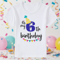 Thumbnail for Birthday Graphic Tee – Urocze i zwiewne – dziecięca koszulka urodzinowa