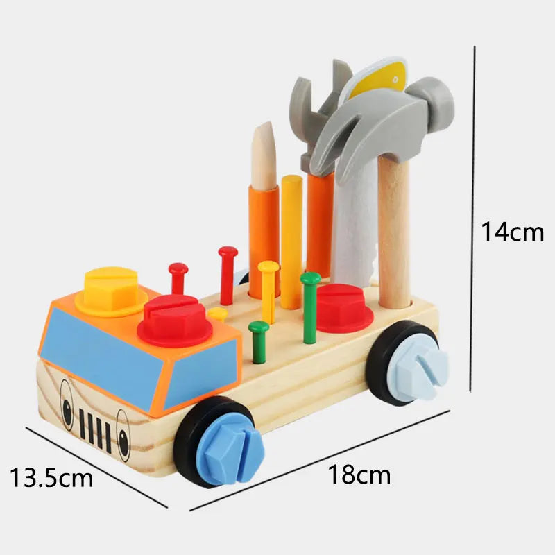 Woods™ - Samochód z narzędziami - Edukacyjna zabawka Montessori