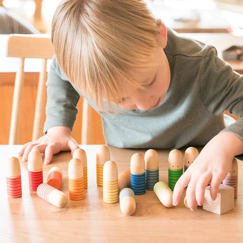Rainbow Blocks™ – Kreatywna zabawa w kolorowanie – Drewniany zestaw do kolorowania