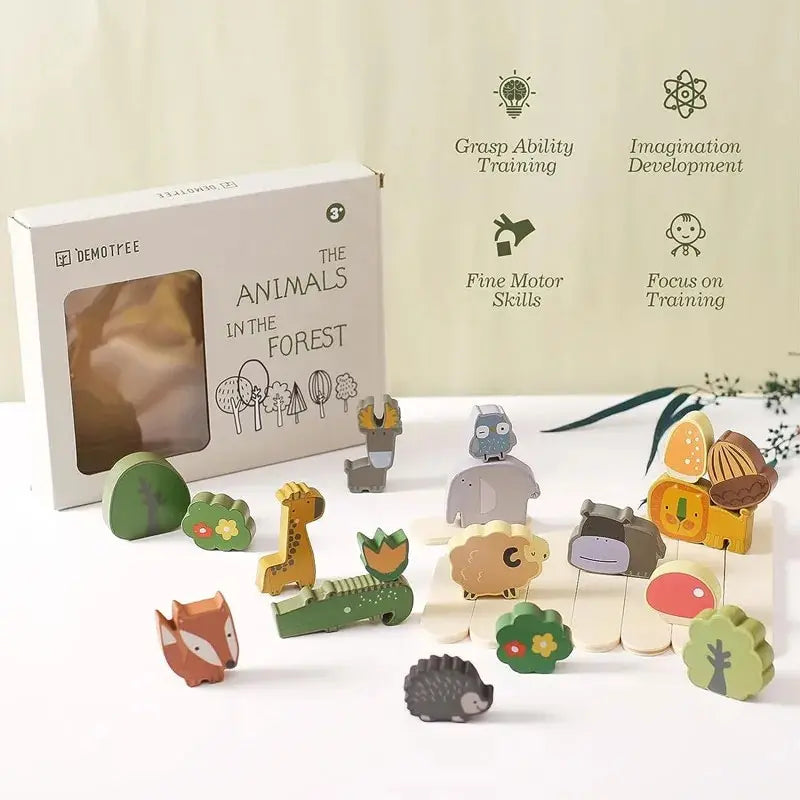 Animal Stackers™ - Inteligentne układanie - drewniane zabawki do układania zwierząt