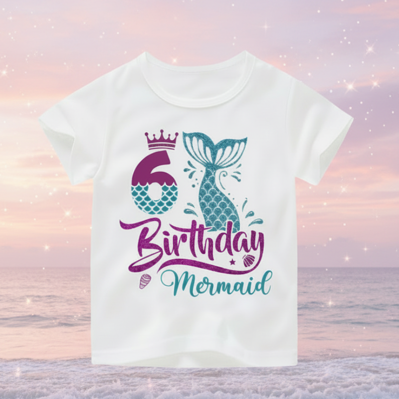 Birthday Graphic Tee – Urocze i zwiewne – dziecięca koszulka urodzinowa