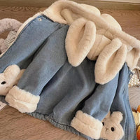 Thumbnail for Girls Bunny Denim Coat – Ciepło i wygoda – kurtka dziecięca