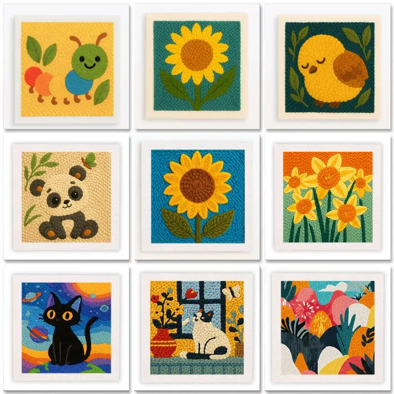 ThreadArt – Ręcznie robione i kolorowe – Zestaw do haftowania zwierząt