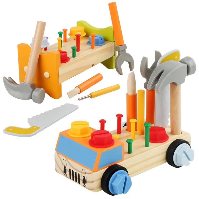 Woods™ - Samochód z narzędziami - Edukacyjna zabawka Montessori