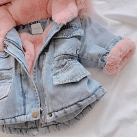 Thumbnail for FurDream – Denim Look – Kurtka zimowa z kapturem