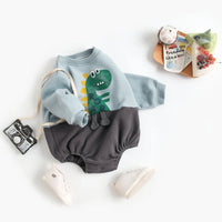 Thumbnail for Mini Fashion – Weicher Fleece-Strampler mit Dino-Aufdruck