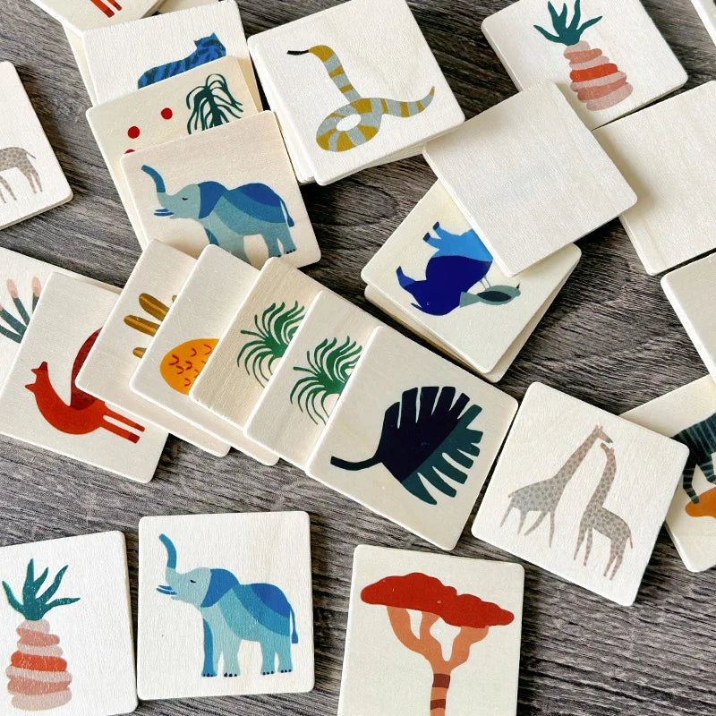 MemoryMatch – Drewno i edukacja – Gra pamięciowa Jungle Memory