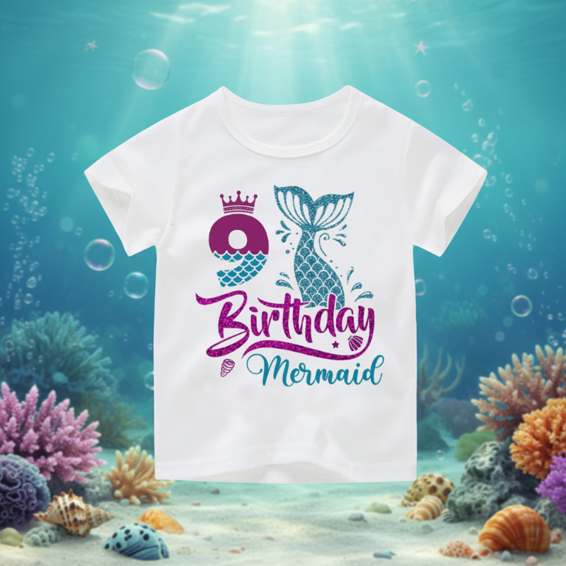 Birthday Graphic Tee – Urocze i zwiewne – dziecięca koszulka urodzinowa
