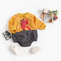 Thumbnail for Mini Fashion – Weicher Fleece-Strampler mit Dino-Aufdruck