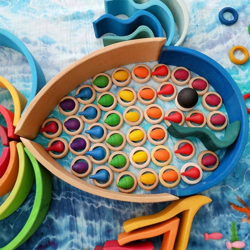 Rainbow Blocks™ – Kreatywna zabawa w kolorowanie – Drewniany zestaw do kolorowania