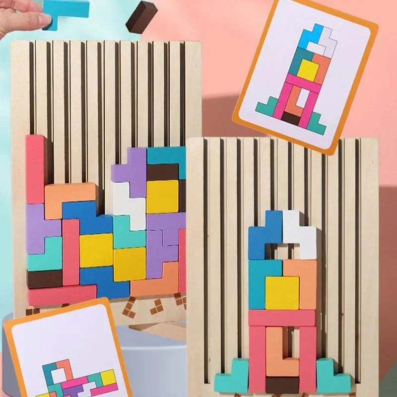 Puzzle Totem™ – Myśl i buduj – Drewniana gra logiczna
