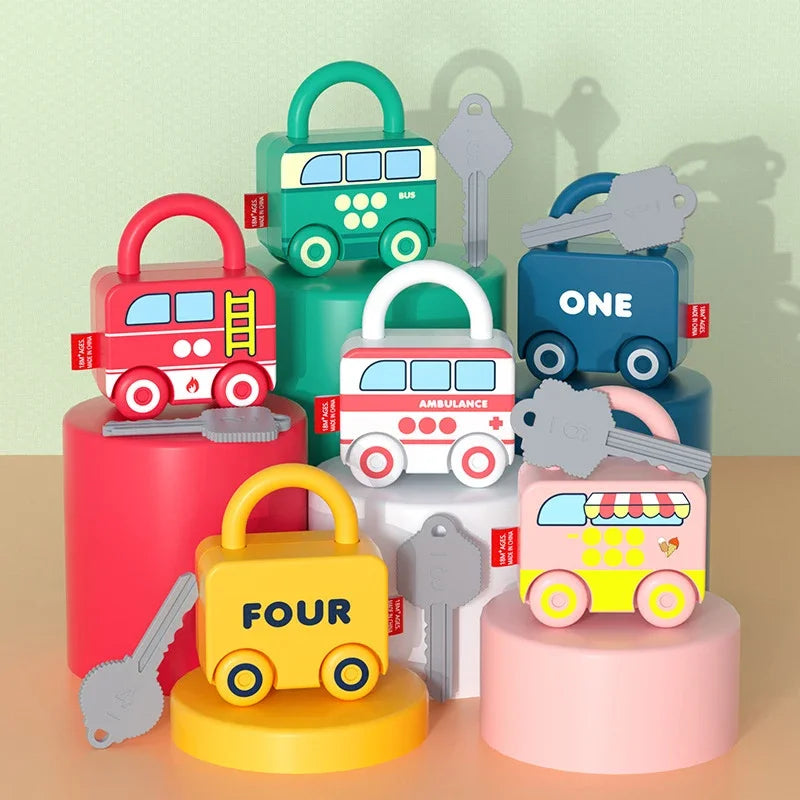 Puzzle Locks™ – Samochodzik w kształcie kłódki – Zabawka Montessori