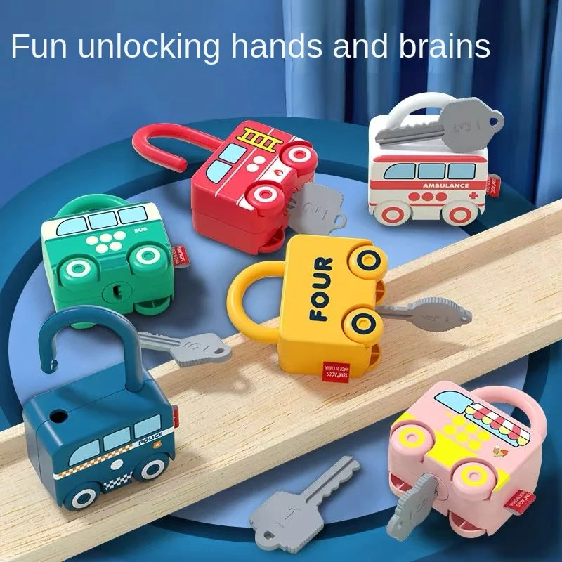 Puzzle Locks™ – Samochodzik w kształcie kłódki – Zabawka Montessori