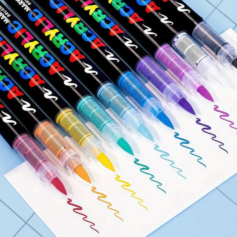 ColorCraft – Kreatywne i trwałe – Markery akrylowe z końcówką pędzelkową