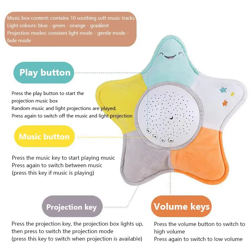 StarPlush – Miękki i uspokajający – przytulanka z lampką nocną