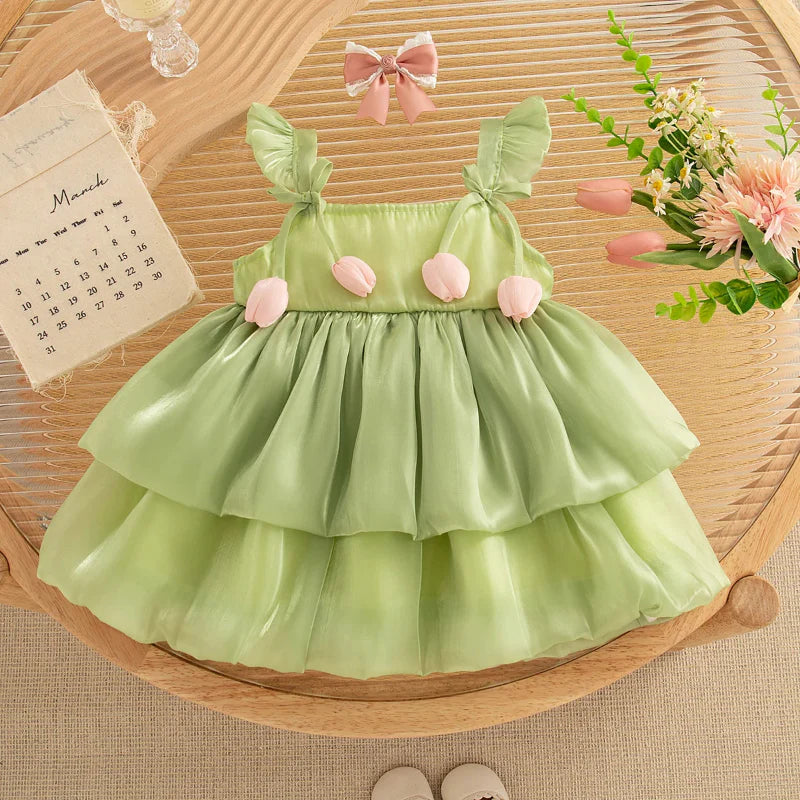 Tulip Mesh Dress – Elegancja i wygoda – sukienka dziecięca