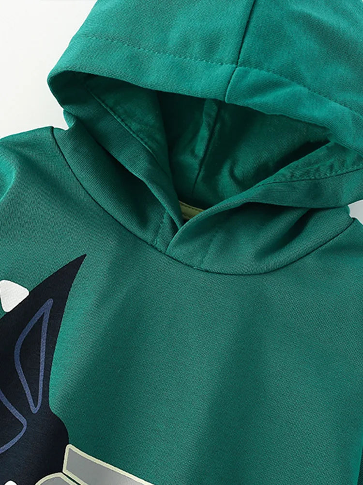 DinoStyle – Ciepła i oddychająca bluza z kapturem z nadrukiem triceratopsa